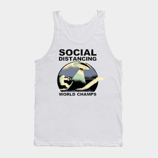 Social Distancing Word Champs Funny Bigfoot UFO Lochness Covid-19 Gifts Tank Top